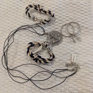 Brighton Nautical Anchor Bracelet Set - Black and Silver